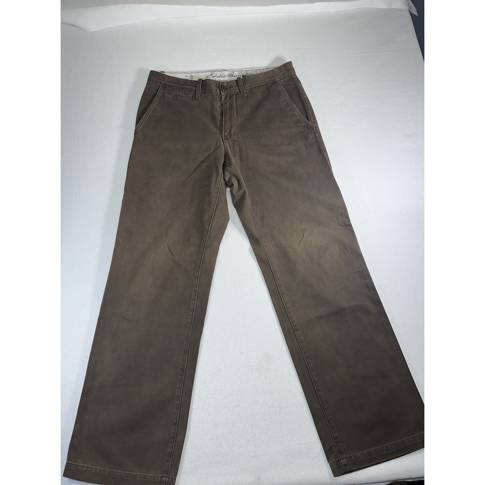 Eddie Bauer Legend Men's 33x32 Brown Chino Pants Specially Dyed Flat Front